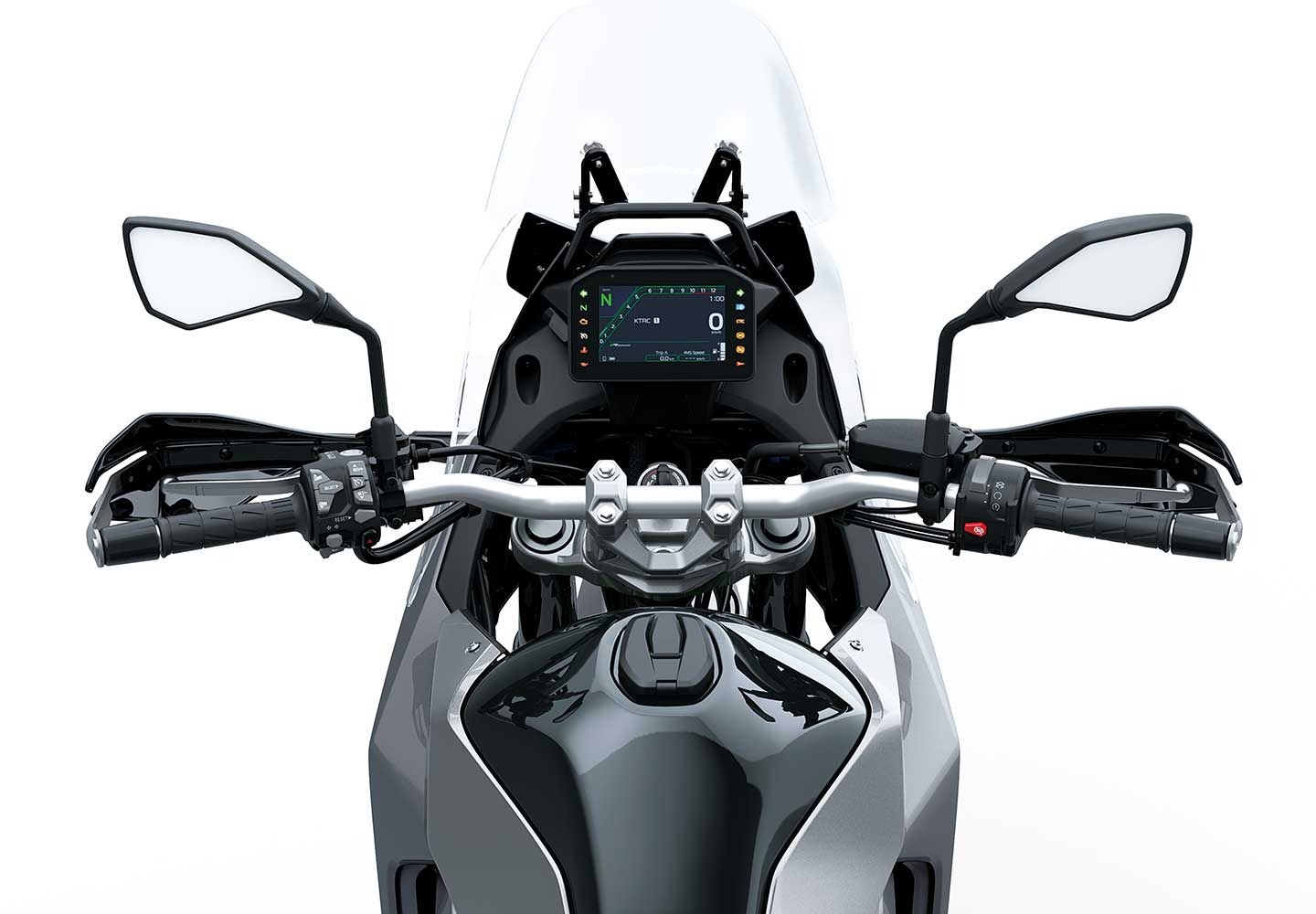 Buồng lái Kawasaki KLE650 SE với màn TFT và ghi đông